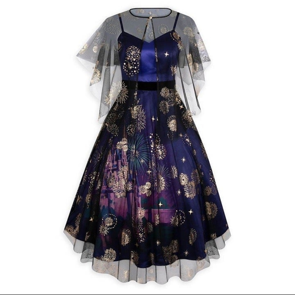 New Disney Iridescent Cinderella Castle Dress 26W